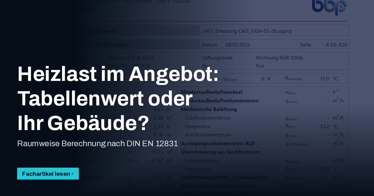 Heizlast im Angebot: Warum ein Tabellenwert Ihr Gebäude nicht abbilden kann